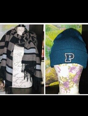 New Vs Pink Blanket Scarf And Hat